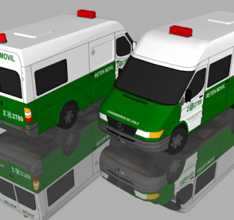 现代救护车su模型