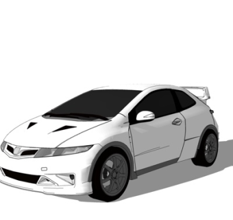 现代小汽车su模型