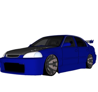 现代小汽车su模型