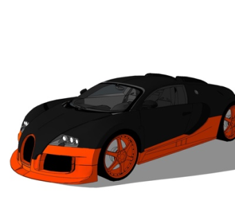 现代小跑车su模型