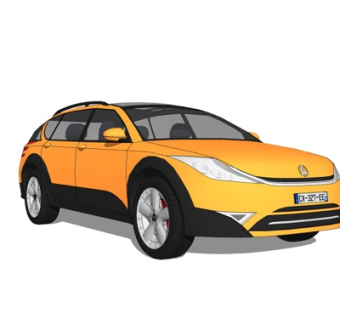 现代小汽车su模型