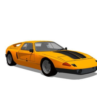 现代小跑车su模型