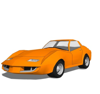 现代小跑车su模型