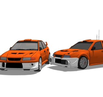 现代小汽车su模型