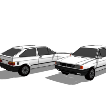 现代小汽车su模型