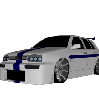 现代小汽车su模型