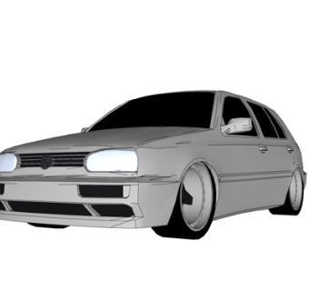 现代大众汽车su模型