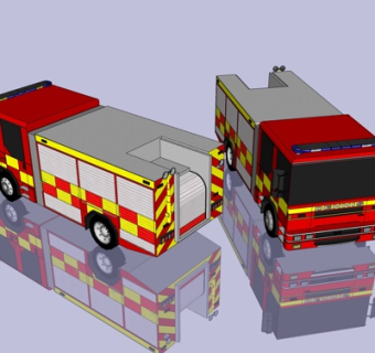 现代消防车su模型