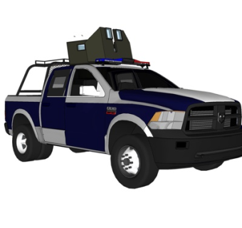 现代警车su模型