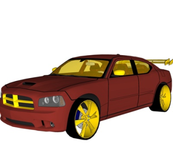 现代小跑车su模型