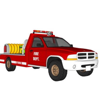 现代消防车su模型