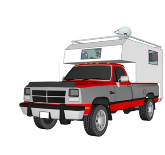 现代房车su模型