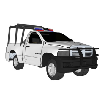 现代警车su模型