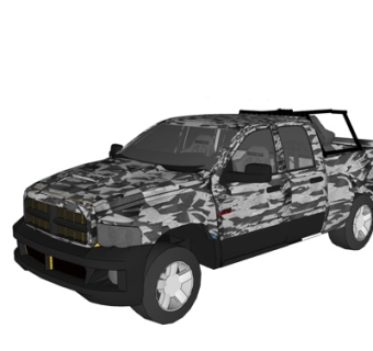 现代军用汽车su模型