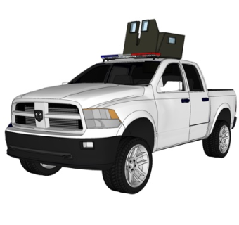 现代警车su模型