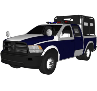 现代警车su模型