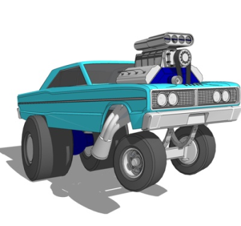 现代小跑车su模型