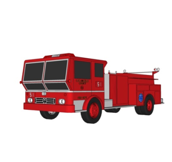 现代消防车su模型