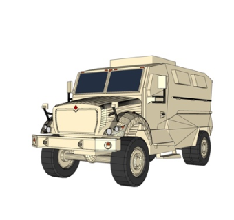 现代装甲车su模型