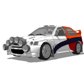 现代小汽车su模型