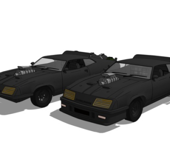 现代小汽车su模型