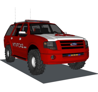 现代SUV汽车su模型