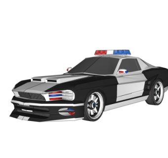现代警车su模型