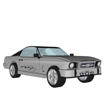 现代小汽车su模型