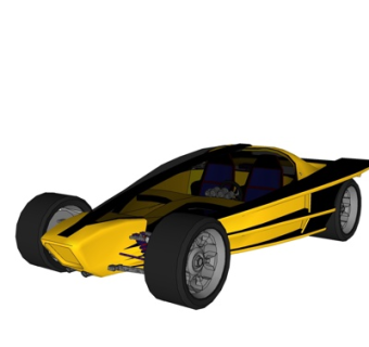 现代四驱车越野车su模型