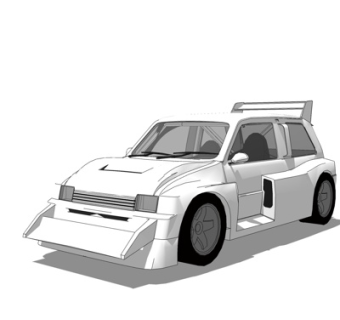 现代铣刨车su模型