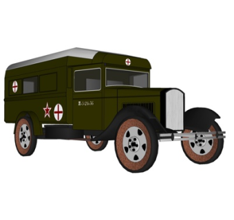 现代复古运兵车su模型