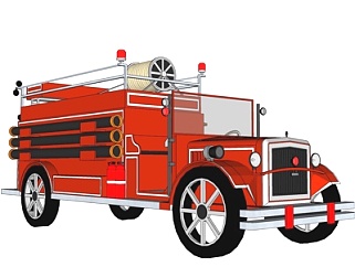 现代<em>消防车su模型</em>