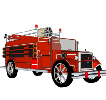 现代消防车su模型