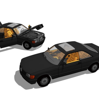 现代小汽车su模型