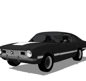 现代小汽车su模型