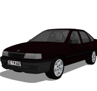 现代小汽车su模型