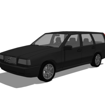 现代小汽车su模型