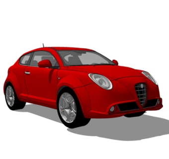 现代小汽车su模型