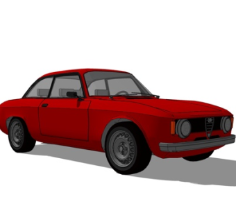 现代小汽车su模型