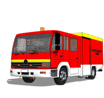 现代消防车su模型