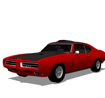 现代小汽车su模型