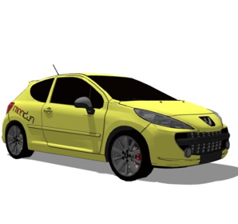 现代小汽车su模型