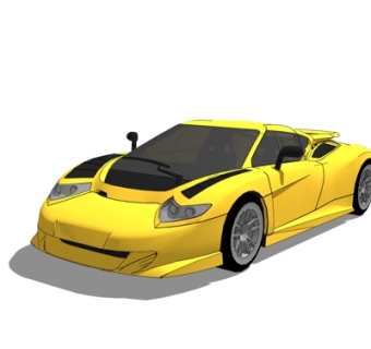 现代大黄蜂跑车su模型