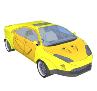 现代小汽车su模型