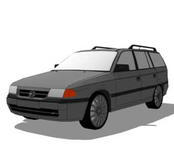 现代小汽车su模型