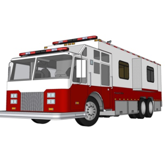 现代消防车su模型