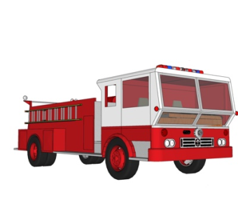 现代消防车su模型