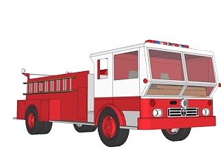 现代消防车su模型