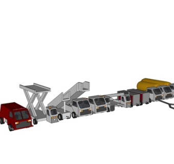 现代施工工地吊车su模型