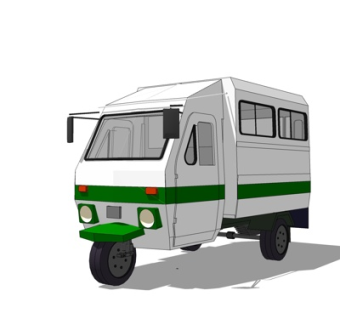 现代三轮车su模型